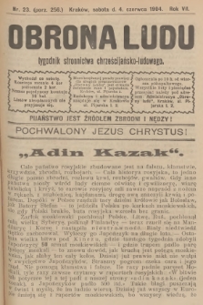 Obrona Ludu : tygodnik Stronnictwa Chrześcijańsko-Ludowego. R.7, 1904, nr 23