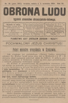 Obrona Ludu : tygodnik Stronnictwa Chrześcijańsko-Ludowego. R.7, 1904, nr 36