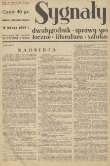 Sygnały : sprawy społeczne, literatura, sztuka. R. 5, 1938, nr 39