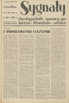 Sygnały : sprawy społeczne, literatura, sztuka. R. 5, 1938, nr 48