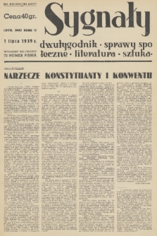 Sygnały : sprawy społeczne, literatura, sztuka. R. 6, 1939, nr 72