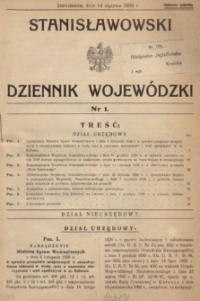 Stanisławowski Dziennik Wojewódzki. 1939, nr 1