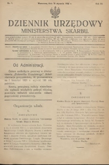 Dziennik Urzędowy Ministerstwa Skarbu. 1921, nr 1