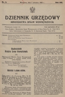 Dziennik Urzędowy Ministerstwa Spraw Wewnętrznych. 1925, nr 3