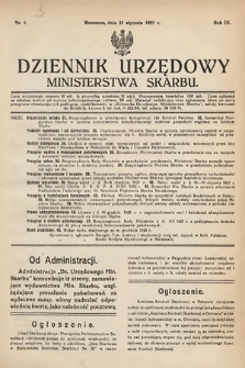 Dziennik Urzędowy Ministerstwa Skarbu. 1921, nr 4