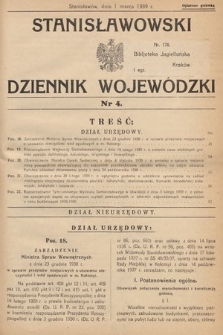 Stanisławowski Dziennik Wojewódzki. 1939, nr 4