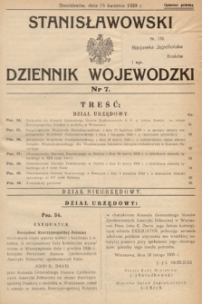 Stanisławowski Dziennik Wojewódzki. 1939, nr 7