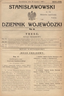 Stanisławowski Dziennik Wojewódzki. 1939, nr 8