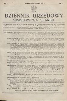 Dziennik Urzędowy Ministerstwa Skarbu. 1921, nr 7