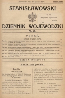 Stanisławowski Dziennik Wojewódzki. 1939, nr 10
