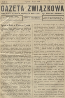 Gazeta Związkowa : pismo Związku Organistów Archidiecezji Krakowskiej i Kasy Samopomocy Organistów. R.2, 1928, nr 1