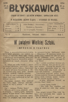 Błyskawica : organ uczennic i uczniów Komunal. Gimnazujm Koed. w Roździeniu (Górny Śląsk). R.1, 1929, nr 3