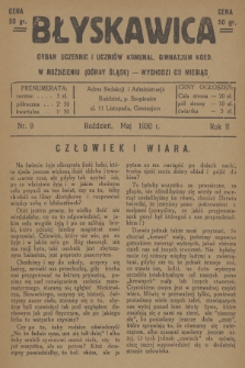 Błyskawica : organ uczennic i uczniów Komunal. Gimnazujm Koed. w Roździeniu (Górny Śląsk). R.2, 1930, nr 9