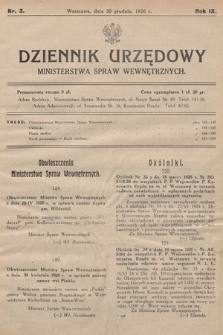 Dziennik Urzędowy Ministerstwa Spraw Wewnętrznych. 1926, nr 3