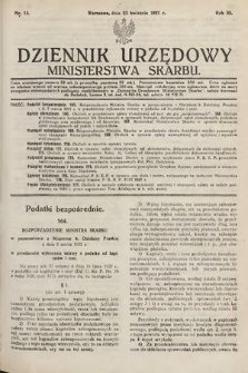 Dziennik Urzędowy Ministerstwa Skarbu. 1921, nr 15