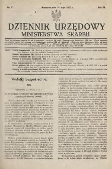 Dziennik Urzędowy Ministerstwa Skarbu. 1921, nr 17