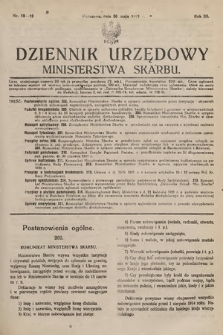 Dziennik Urzędowy Ministerstwa Skarbu. 1921, nr 18-19