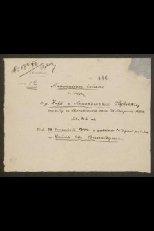 Nabożeństwo żałobne za Duszę s. p. Zofii z Nowakowskich Rybickiej zmarłej [...] dnia 31 Sierpnia 1882 odbędzie się dnia 30 Września 1882 [...]