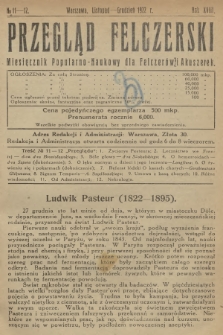 Przegląd Felczerski : miesięcznik popularno-naukowy dla felczerów i akuszerek. R.18, 1922, № 11-12