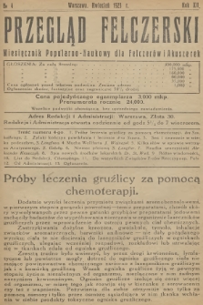 Przegląd Felczerski : miesięcznik popularno-naukowy dla felczerów i akuszerek. R.19, 1923, № 4