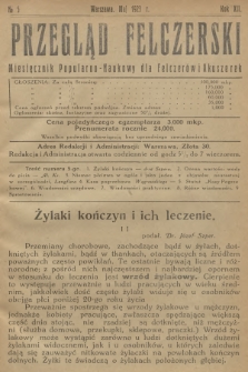 Przegląd Felczerski : miesięcznik popularno-naukowy dla felczerów i akuszerek. R.19, 1923, № 5