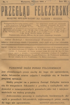 Przegląd Felczerski : miesięcznik popularno-naukowy dla felczerów i akuszereki. R.20, 1924, № 1