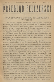 Przegląd Felczerski. R.20, 1924, № 4