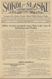 Sokół na Śląsku : czasopismo dla członków Związku Sokołów Polskich Dzielnicy Śląskiej. R.12, 1933, nr 8