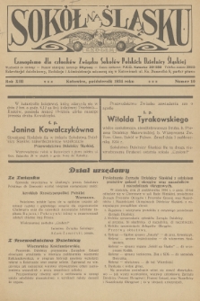 Sokół na Śląsku : czasopismo dla członków Związku Sokołów Polskich Dzielnicy Śląskiej. R.13, 1934, nr 10
