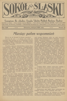 Sokół na Śląsku : czasopismo dla członków Związku Sokołów Polskich Dzielnicy Śląskiej. R.13, 1934, nr 11