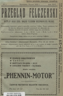 Przegląd Felczerski : oficjalny organ Centr. Związku Felczerów Rzeczypospolitej Polskiej. R.26, 1930, № 1