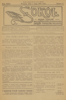 Sokół : organ Dzielnic Wielkopolskiej i Pomorskiej Związku Sokołów Polskich. R.22, 1923, nr 9