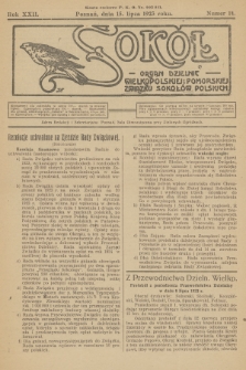 Sokół : organ Dzielnic Wielkopolskiej i Pomorskiej Związku Sokołów Polskich. R.22, 1923, nr 14