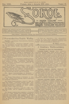 Sokół : organ Dzielnic Wielkopolskiej i Pomorskiej Związku Sokołów Polskich. R.22, 1923, nr 15