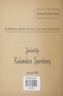 Jednolity Kalendarz Sportowy na Rok 1955