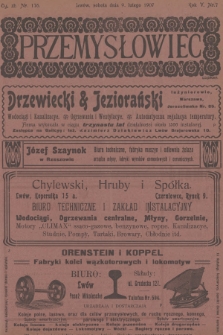 Przemysłowiec : tygodnik popularny dla spraw techniki i przemysłu. R.5, 1907, nr 7