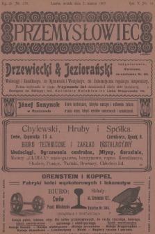 Przemysłowiec : tygodnik popularny dla spraw techniki i przemysłu. R.5, 1907, nr 10