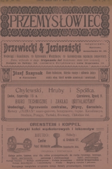Przemysłowiec : tygodnik popularny dla spraw techniki i przemysłu. R.5, 1907, nr 11