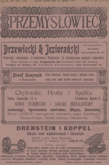 Przemysłowiec : tygodnik popularny dla spraw techniki i przemysłu. R.5, 1907, nr 13-14