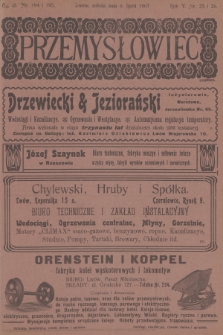 Przemysłowiec : tygodnik popularny dla spraw techniki i przemysłu. R.5, 1907, nr 25-26