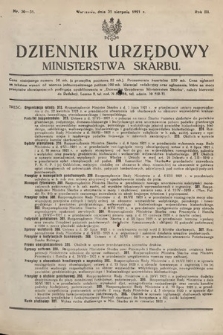 Dziennik Urzędowy Ministerstwa Skarbu. 1921, nr 30-31