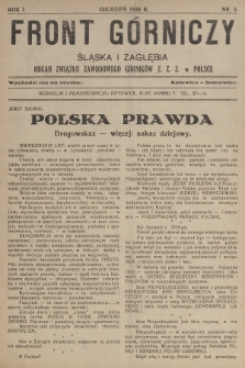 Front Górniczy Śląska i Zagłębia : organ Związku Zawodowego Górników Z. Z. Z. w Polsce. R.1, 1938, nr 5