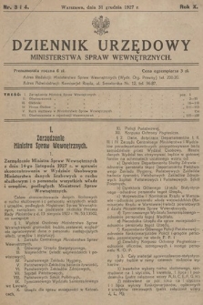 Dziennik Urzędowy Ministerstwa Spraw Wewnętrznych. 1927, nr 3 i 4
