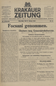 Krakauer Zeitung : zugleich amtliches Organ des K. U. K. Festungs-Kommandos. 1917, nr 9