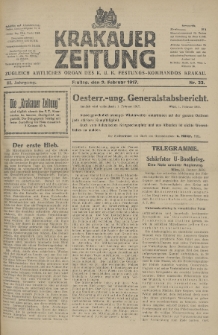 Krakauer Zeitung : zugleich amtliches Organ des K. U. K. Festungs-Kommandos. 1917, nr 33