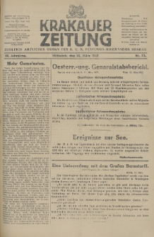 Krakauer Zeitung : zugleich amtliches Organ des K. U. K. Festungs-Kommandos. 1917, nr 73