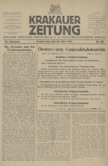 Krakauer Zeitung : zugleich amtliches Organ des K. U. K. Festungs-Kommandos. 1917, nr 88
