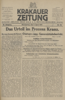 Krakauer Zeitung : zugleich amtliches Organ des K. U. K. Festungs-Kommandos. 1917, nr 95