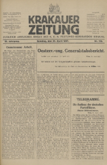Krakauer Zeitung : zugleich amtliches Organ des K. U. K. Festungs-Kommandos. 1917, nr 110