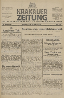 Krakauer Zeitung : zugleich amtliches Organ des K. U. K. Festungs-Kommandos. 1917, nr 117